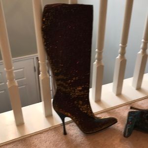 Dolce & Gabbana Iridescent Knee Boots